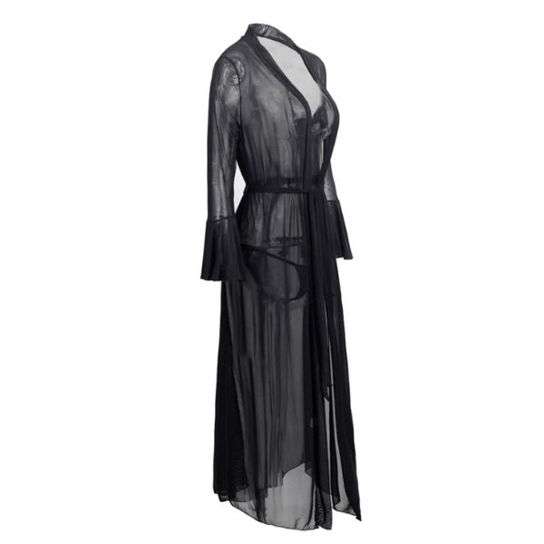 Gothic Sheer Black Mesh Robe