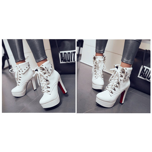 FIFI Lace-Up Heel Boots