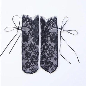 Transparent Floral Mesh Socks