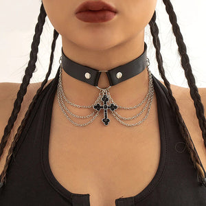 Summon Cross Choker Necklace