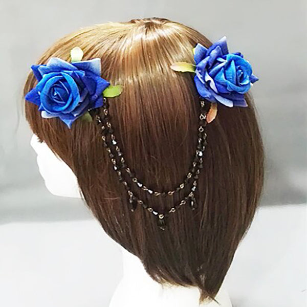 Double Rose Chain Hair Clip