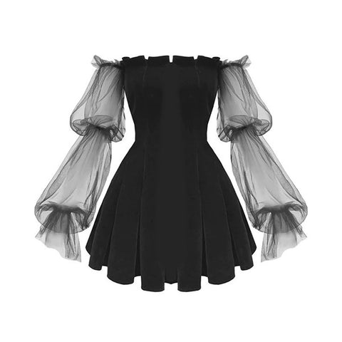 Anne Lantern Sleeve Mini Dress