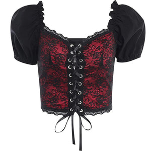 Vampy Lace Up Top