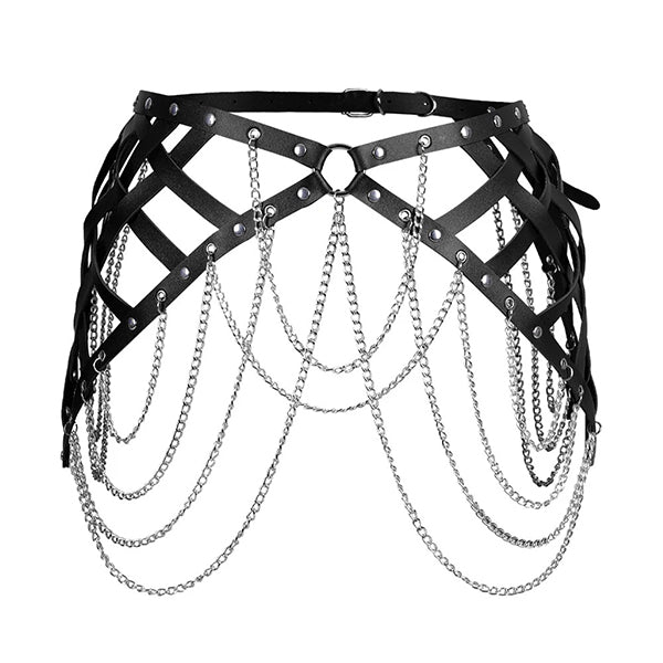 Katriona Leather Belt With Chains