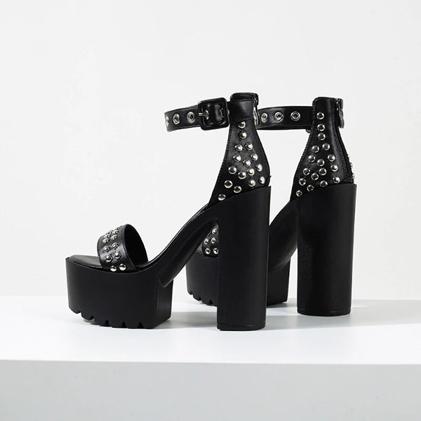 Goth Rivet Platform Sandals