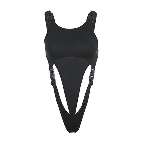 Dorothy Hollow Out Buckle Bodysuit