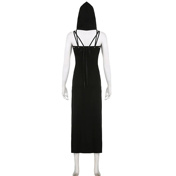Marcella Hooded High Slit Dress