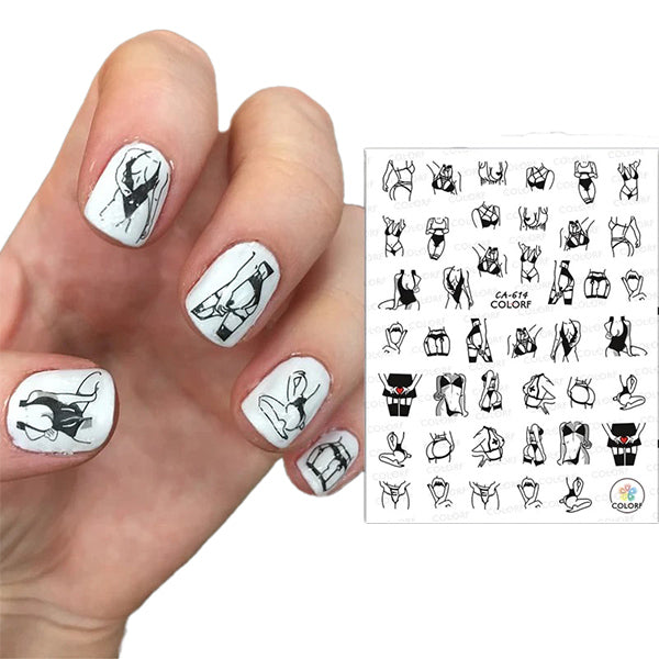 Abstract Girl Nail Stickers