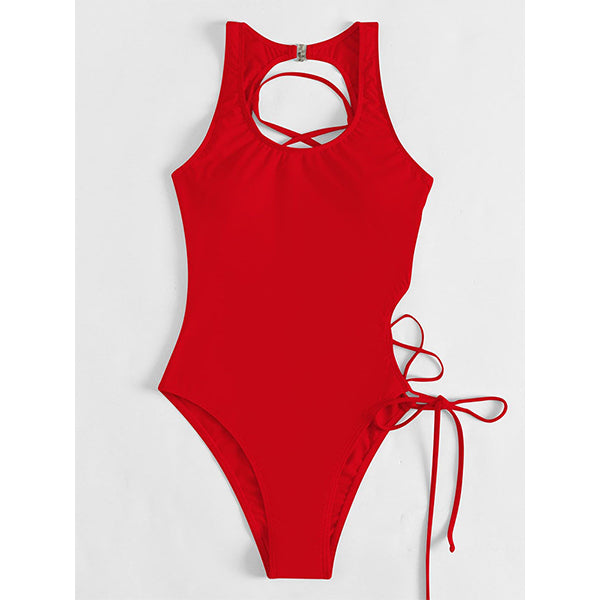 Hot Beat Lace Up Swimsuit