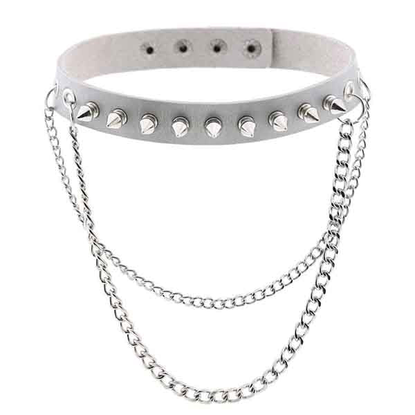 Emo Punk Chained Choker  Goth Choker – All Things Gothic