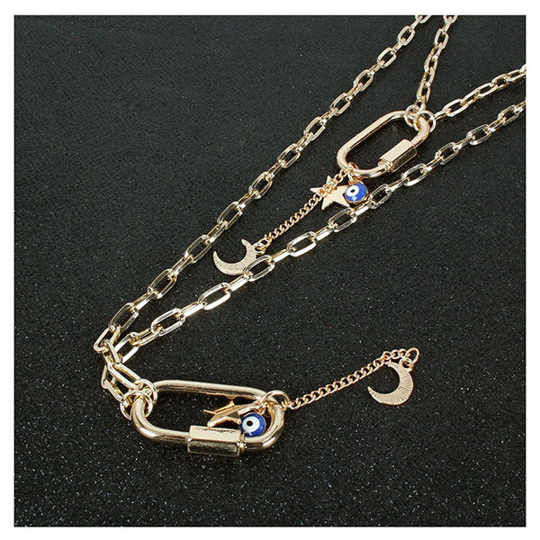 Carabiner Layered Chain Necklaces