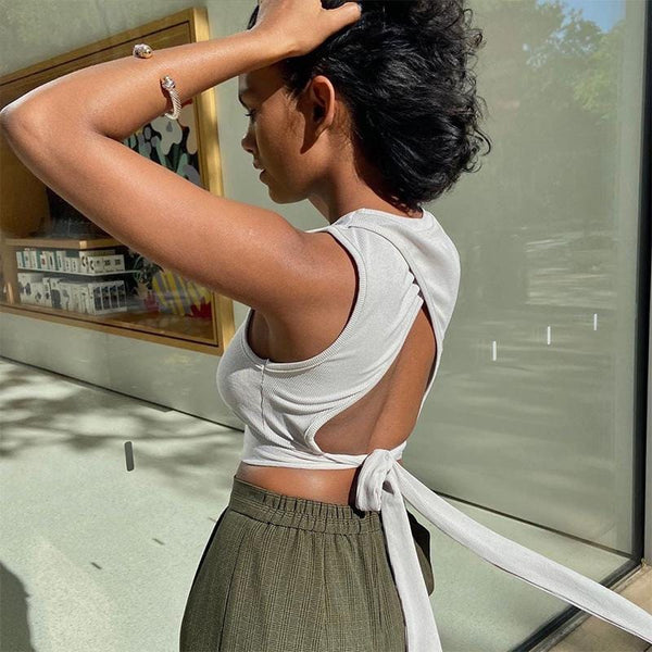 Reckless Babe Backless Crop Top