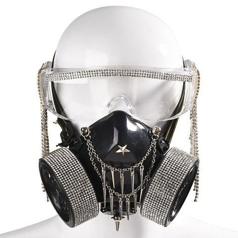 Crystal Steampunk Gas Mask and Goggles