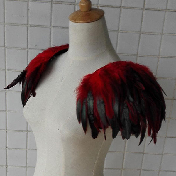 Handmade Feather Shoulder Epaulettes