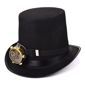 Steampunk Top Hat with Monocle Goggles