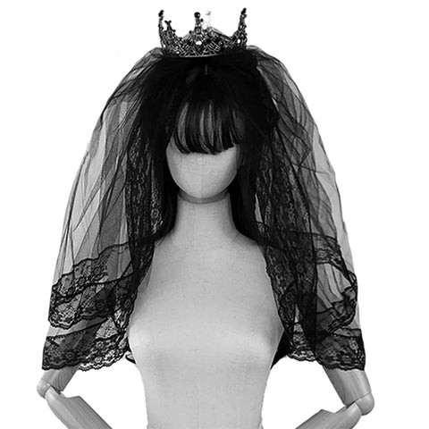 Royal Bride Black Veil
