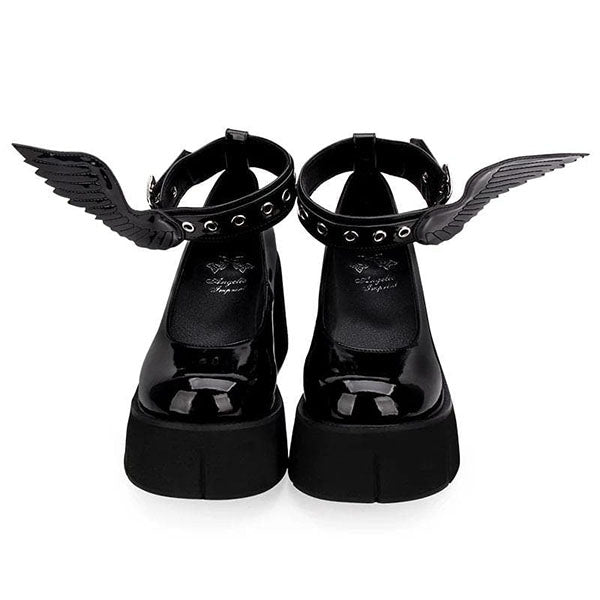 Black Wing Lolita Platform Shoes