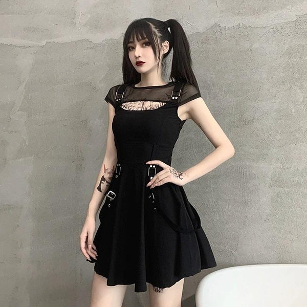Hauntress Mesh Black Dress