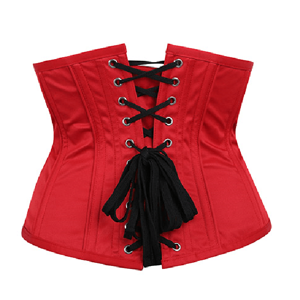 Red Embroidery Flower Corset