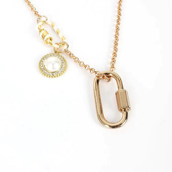 Carabiner Layered Chain Necklaces