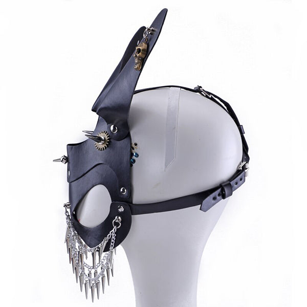 Black Rabbit Leather Steampunk Mask