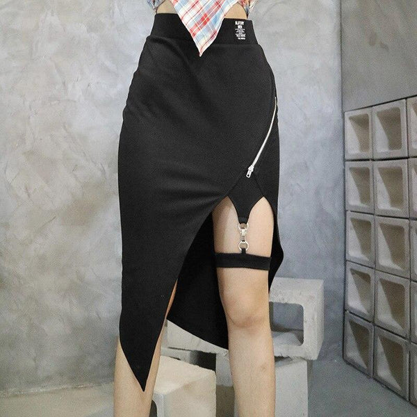 Miss Behave Irregular Midi Skirt