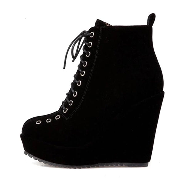 Winter Gothic Wedge Boots