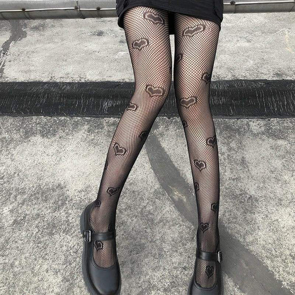 Black Hearts Gothic Tights
