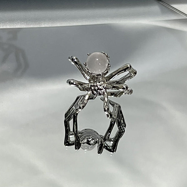 Crystal Ball Spider Ring
