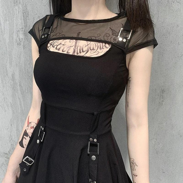 Hauntress Mesh Black Dress
