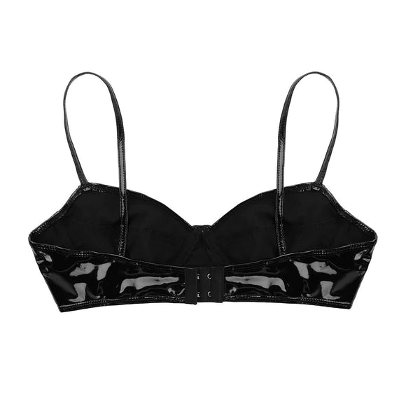 Faux Leather Night Chic Bra