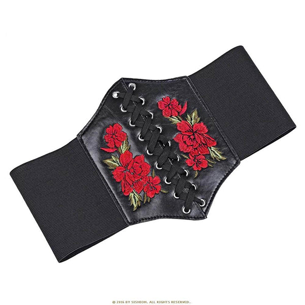 Brutal Bloom Black Corset Belt