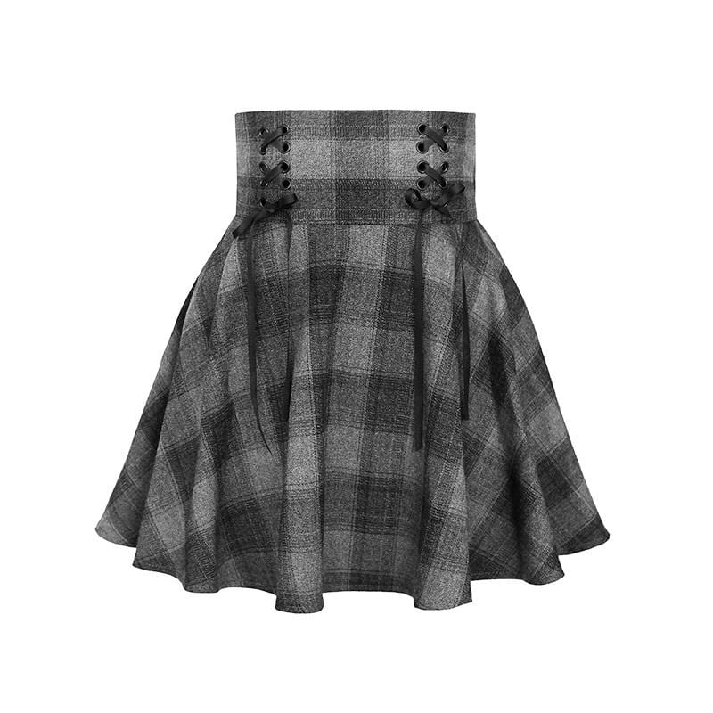 Bittersweet Gray Plaid Skirt