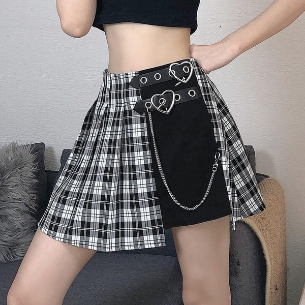 Crime Love Plaid Mini Skirt