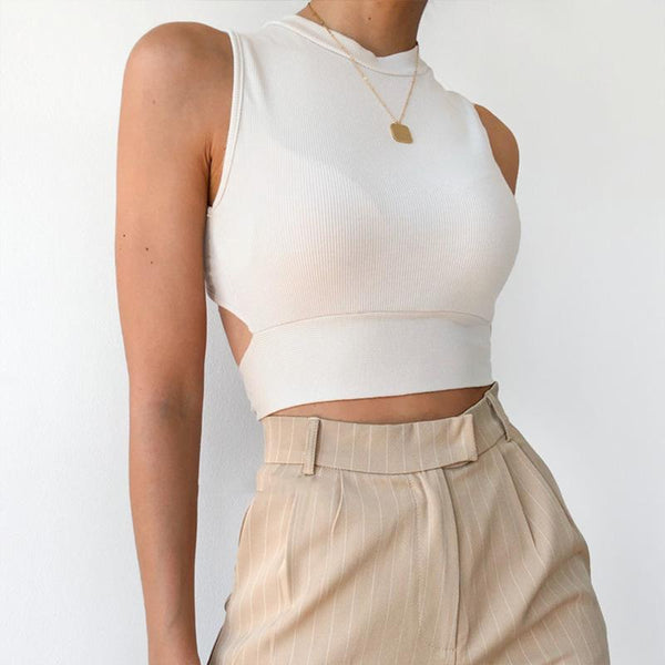 Reckless Babe Backless Crop Top