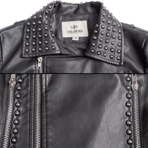 Fashionable Gothic Leather Motorcycle Jacket