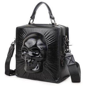 Death Face Leather Bag