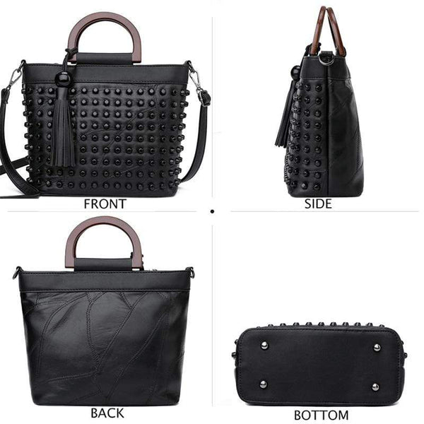 Ladies Black Rivet Bag
