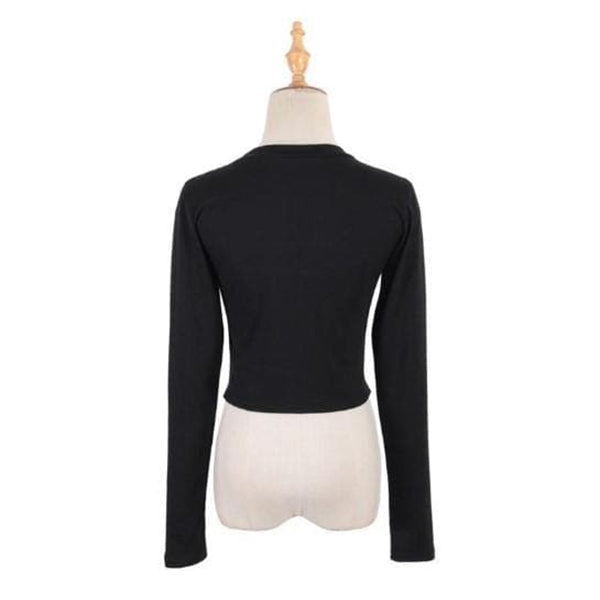 Gothic Sexy Long Sleeves Crop Top