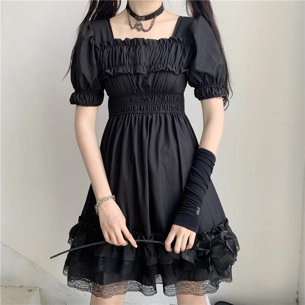 Ruffles Dark Gothic  Dress