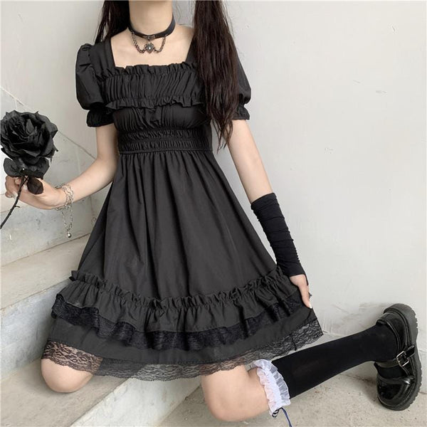 Ruffles Dark Gothic  Dress