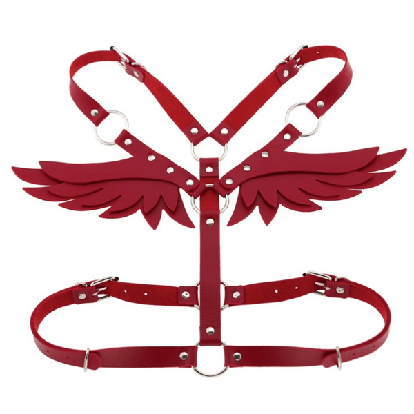 Gothic Wings Leather Harness Bondage
