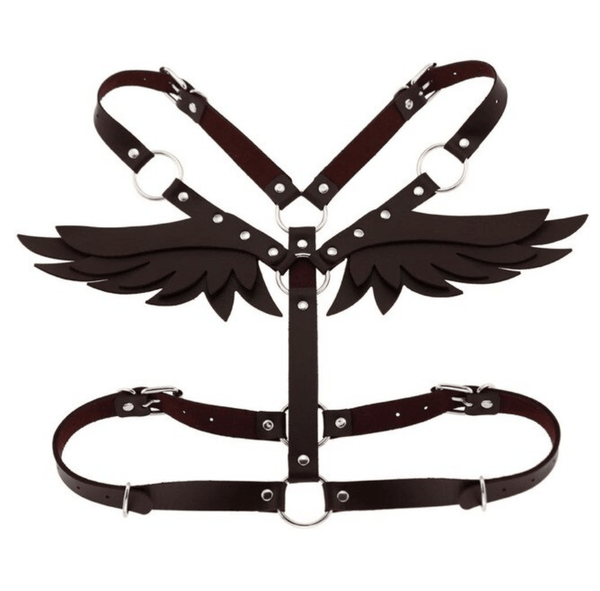 Gothic Wings Leather Harness Bondage