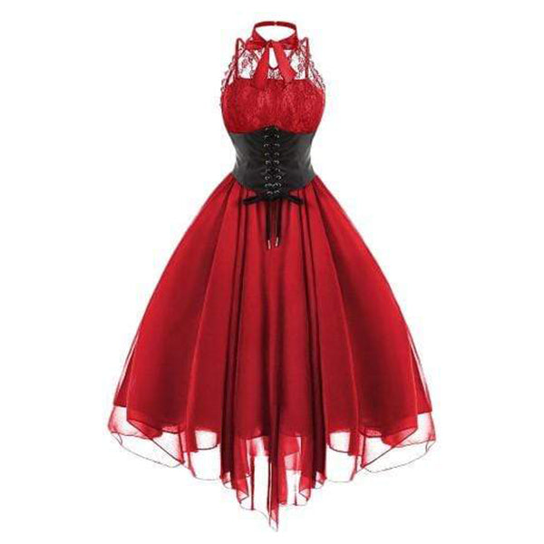 Gothic Bow Vintage Corset Dress