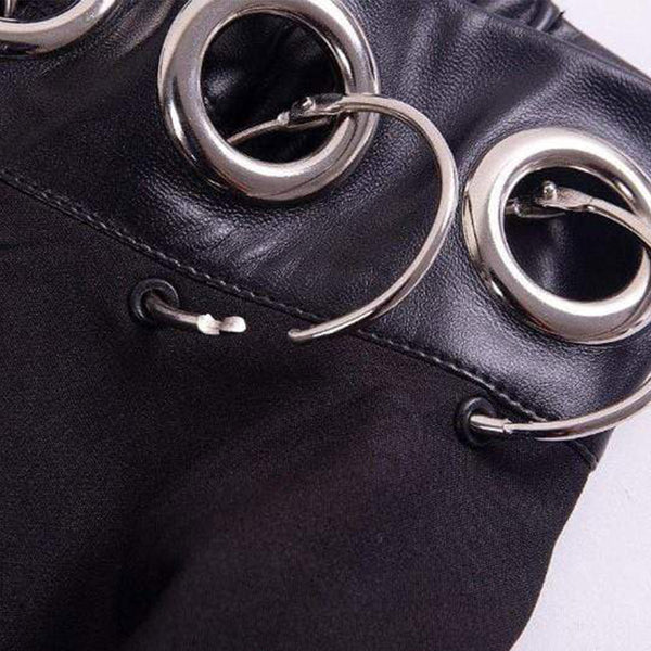 Gothic Black Iron Ring Mini Skirt