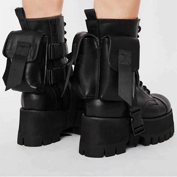 Chunky Black Goth Boots