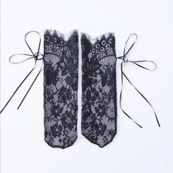Transparent Floral Mesh Socks