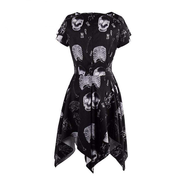Skeleton Bone Printed Gothic Dress